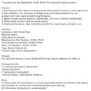 Transmission Full Rebuild Kit 4T40E 4T45E For Chevrolet Pontiac Saturn