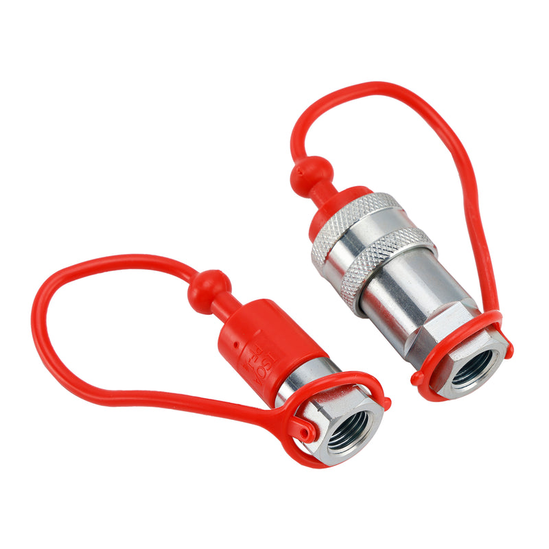1/4" NPT Hydraulic Quick Connect Coupler ISO A 7241 Male & Female