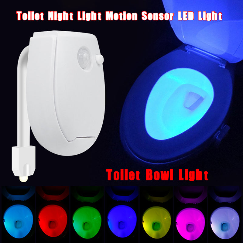 1~3Pcs Toilet Night Light LED Motion Activated Sensor Bathroom Bowl Lamp 8 Color