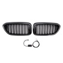 Gloss Black Double Slat Front Kidney Grille Fit BMW 5 Series G30 G31 2017-2020