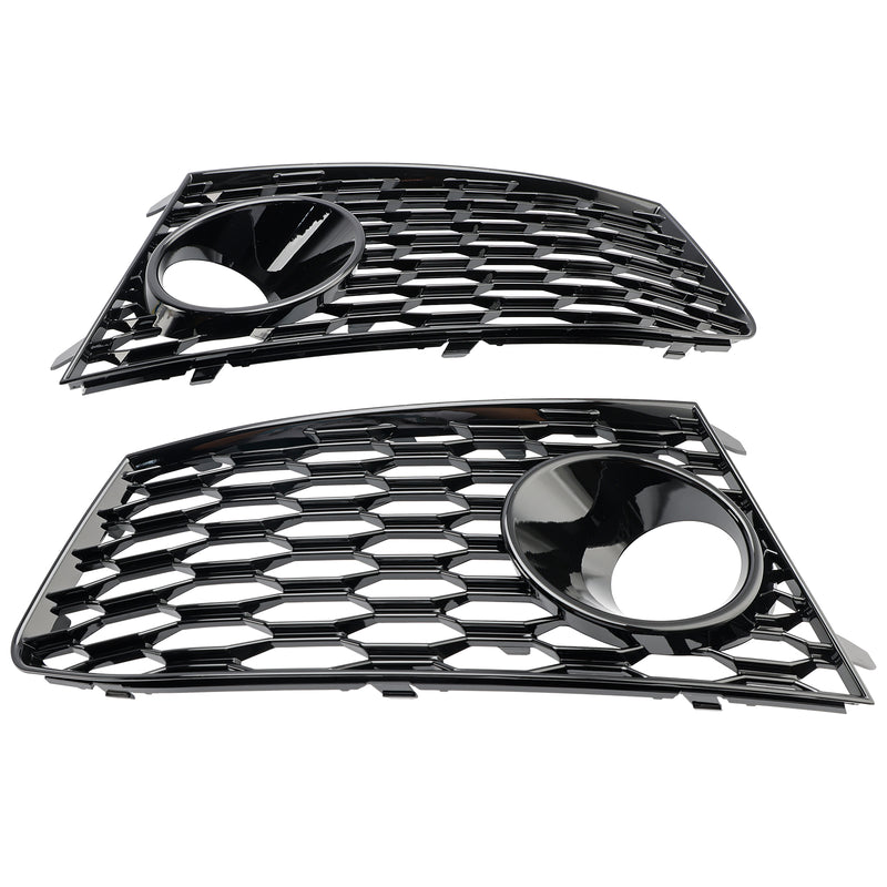 Pair Front Bumper Fog Light Lamp Frame Grille Covers Fit Audi RS7 2014-2018