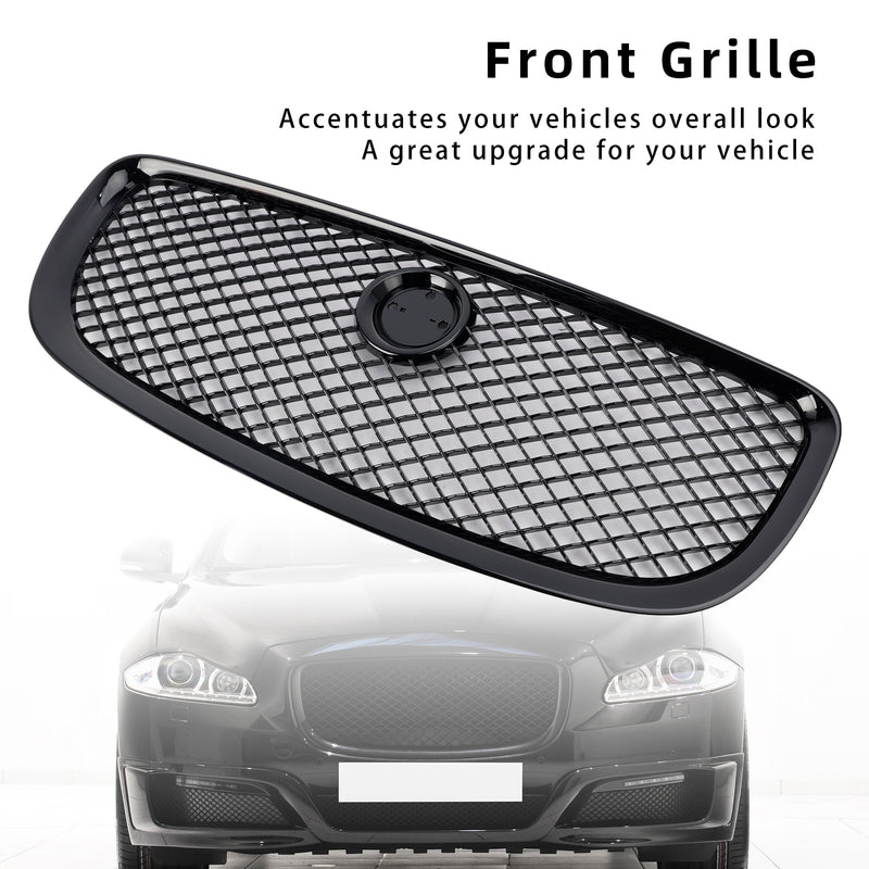Gloss Black Front Bumper Grill Grille Fit Jaguar XJ 2010-2015