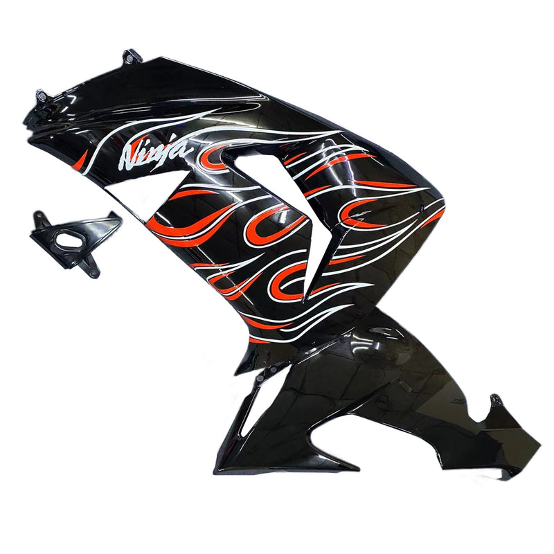 Fairings 2006-2007 Kawasaki ZX 10R Black Red Flame  Generic