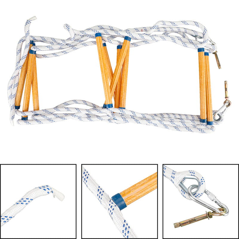 5 Meters Fire Escape Ladder Folding Emergency Rescue Rope Nylon Epoxy Resin Fireproof