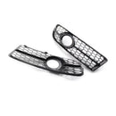 Front Bumper Honeycomb Fog Grille Cover For Audi A4 B7 S-Line S4 2005-2008 Black