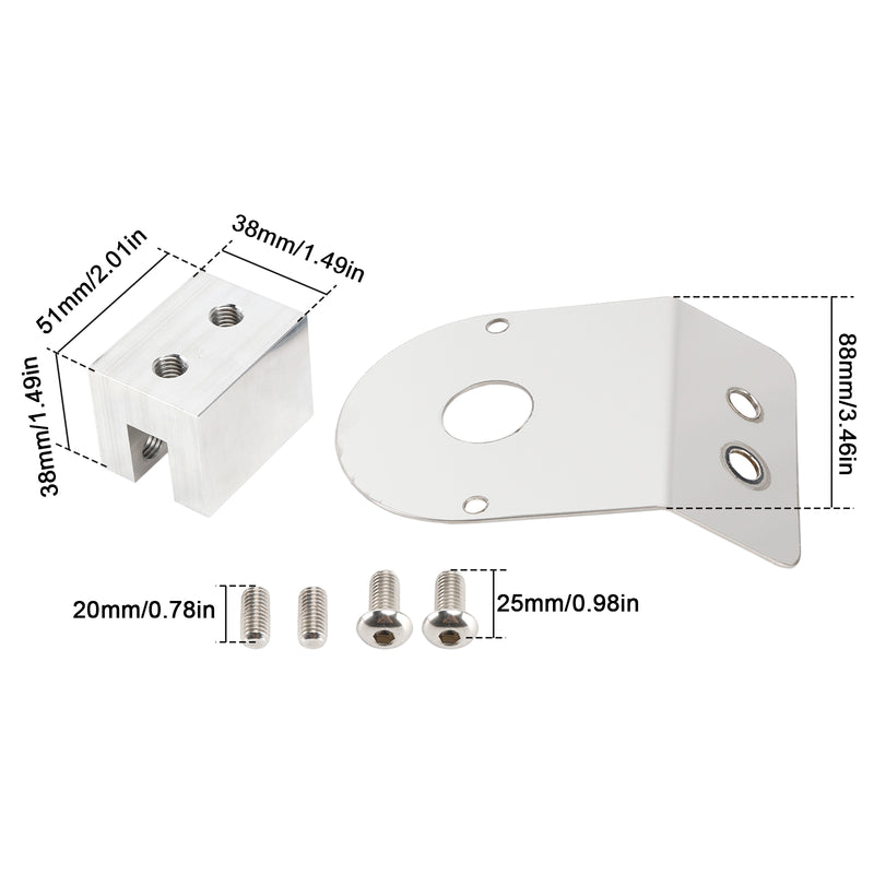 45 Degree Watermelon Light Mount Frame Bracket Angled Clamp Stainless Steel