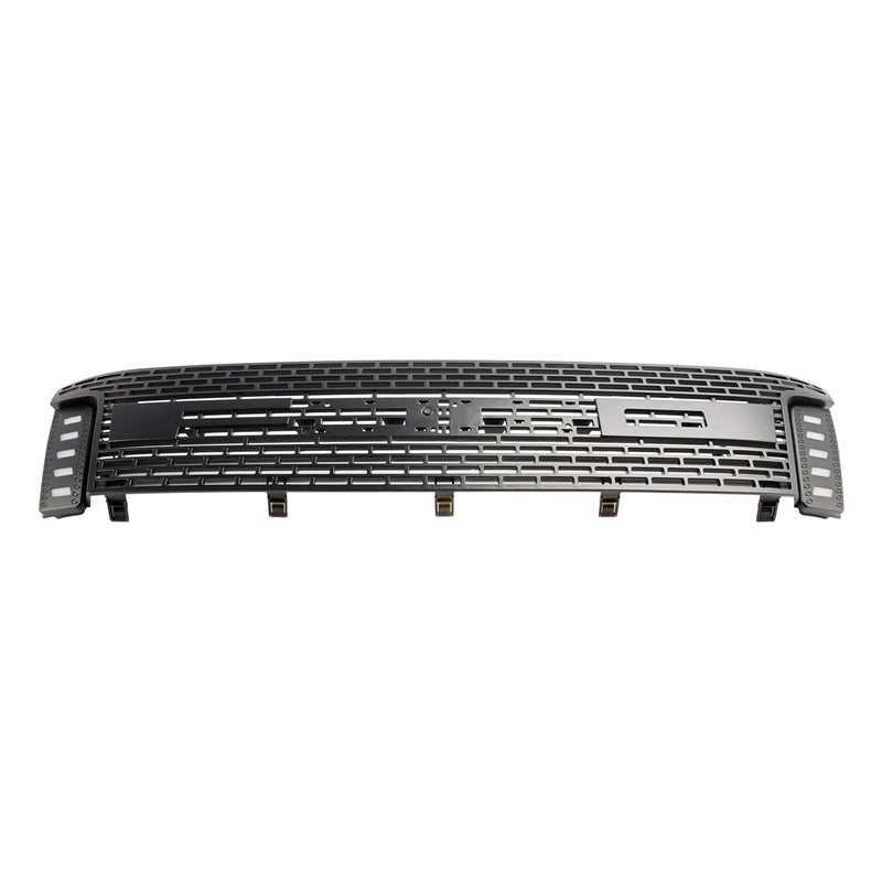 Matt Black Front Bumper Grill Grille Fit Ford Ranger T6 2012-2014 w/ LED Light