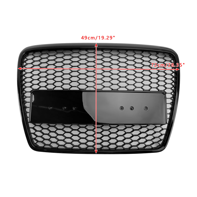 Black Front Honeycomb Bumper Grill Grille Fit Audi A6 C6 2008-2011 Facelift