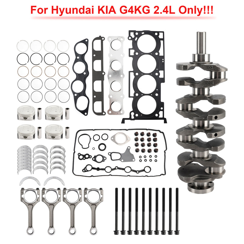 G4KG 2.4L Engine Overhaul Rebuilding Kit w/Crankshaft Con Rods for Hyundai Kia