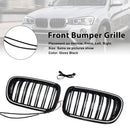 2011-2014 Fit BMW X3 F25 Dual Line Black Front Bumper Kidney Grill Grille