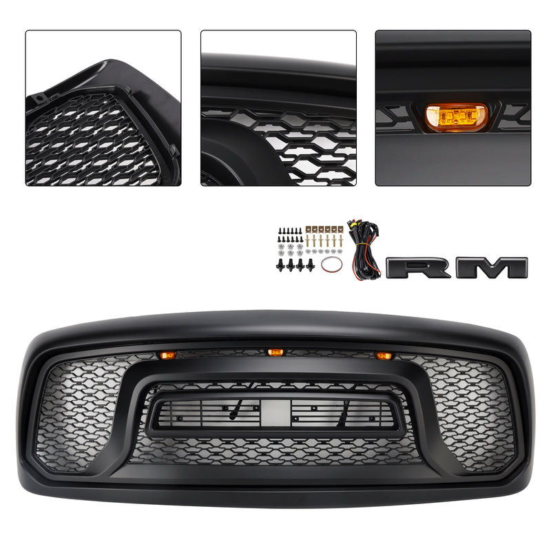 Front Bumper Grill Grille Fit Dodge RAM 1500/2500/3500 2002-2005 Rebel Style