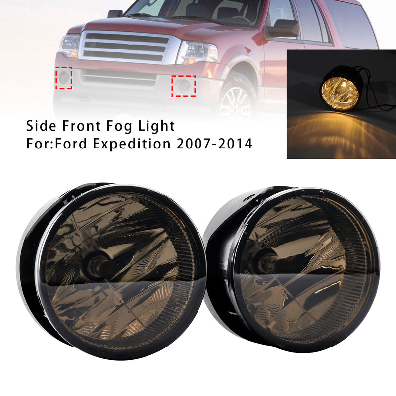 Pair Front  Fog Light Lamps With Bulbs For Ford Expedition 2007-2014 Smoked Lens