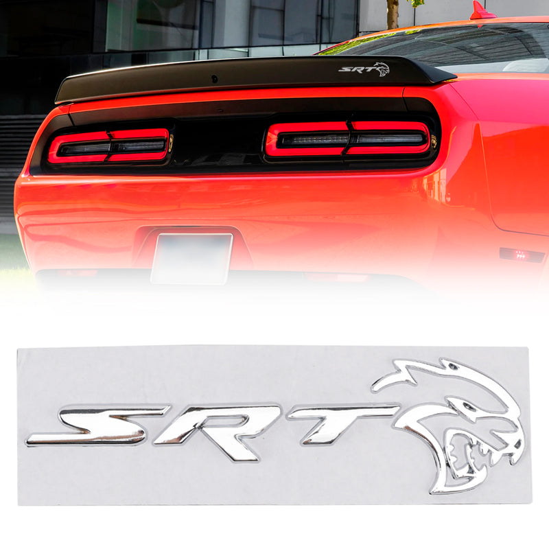 Rear Tailgate SRT Hellcat Decal Emblem for Challenger Trunk Lid Badge Silver