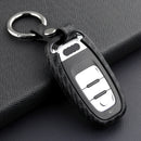 Leather Silicone Car Key Case Cover With Buckle For Audi
