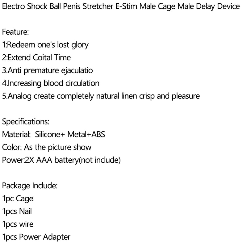 Electro Shock Penis Stretcher E-Stim Cage