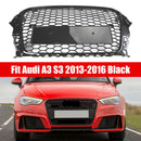 2013-2016 Audi A3 S3 Black RS3 Style Front Hood Henycomb Bumper Grille Grill
