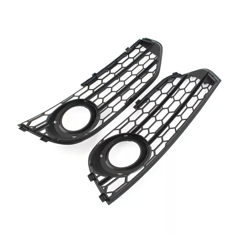 Front Bumper Honeycomb Fog Grille Cover For Audi A4 Allroad B8 2010-2015 Black