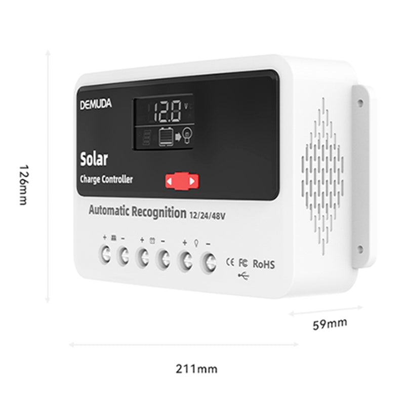 12V24V48V 10A-60A PWM Solar Controller Universal Photovoltaic Charger Controller