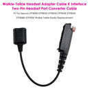K Interface 2Pin Headset Port Converter Cable for Sepura STP8000 STP8030 STP8035