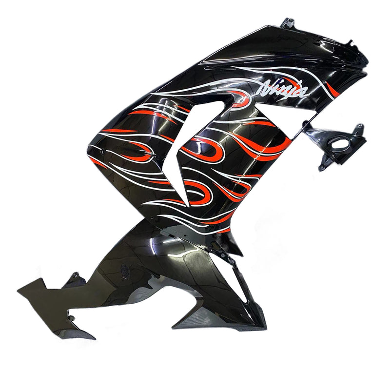 Fairings 2006-2007 Kawasaki ZX 10R Black Red Flame  Generic