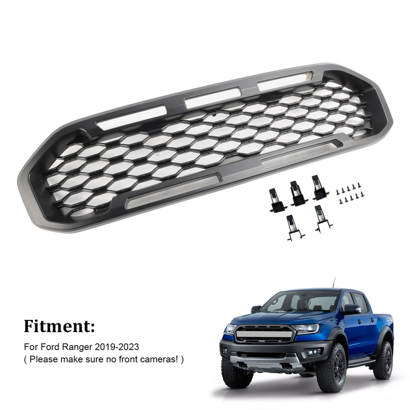 Front Bumper Grill Grille Fit Ford Ranger T8 2019-2023 Black