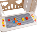 Kid Plastic Outdoor Playhouse With Light Strip And Building Blocks Toddler Toy