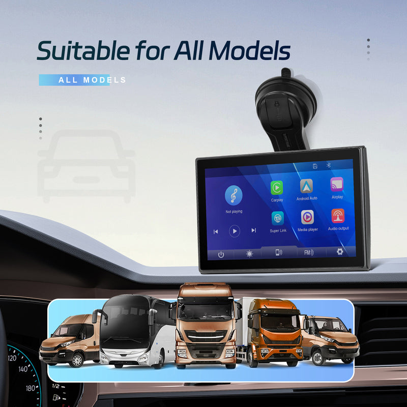 7-inch Full Touch Screen Apple CarPlay Horizontal Vertical Switching AHD Camera