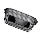 RS4 Style Front Bumper Grille Grill Fit Audi A4 S4 B8.5 2013-2016 w/ Quattro