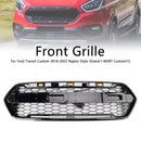 Gloss Black Front Bumper Grille Fit Ford Transit Custom Trail 2018-2023 W/ 3LED