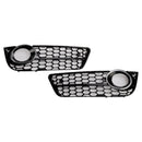 2PCS Honeycomb Front Fog Lamp Cover Grille Grill Fit Audi A5 2007-2011