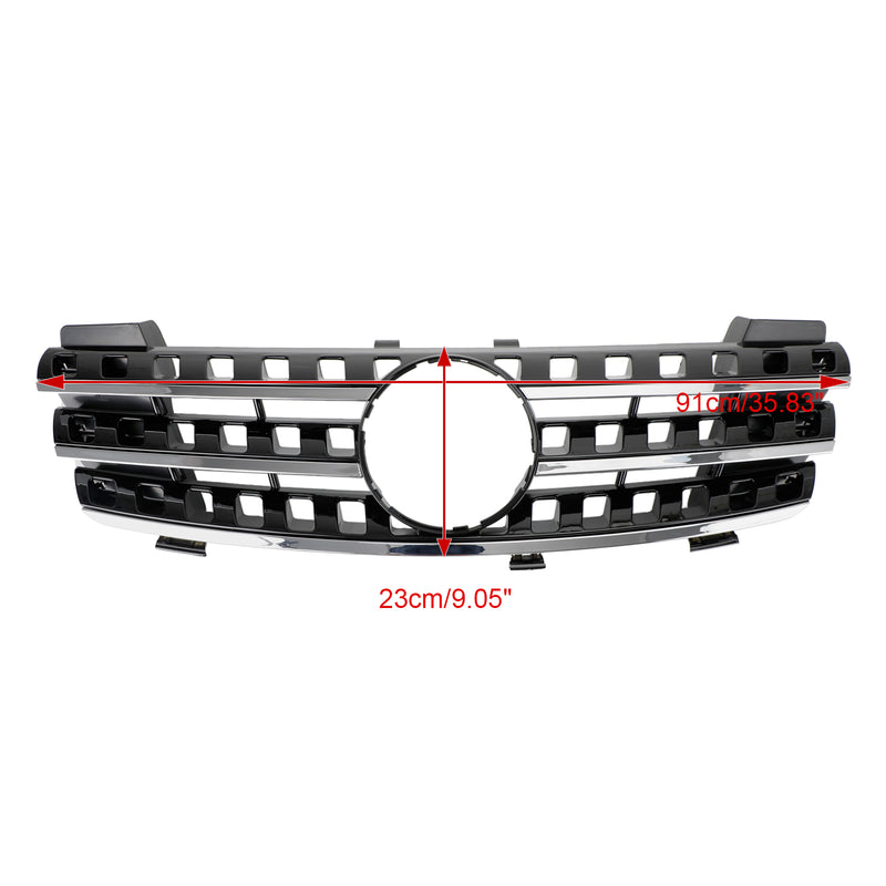 Front Grille Grill Fit Mercedes ML-Class W164 2005-2008 Chrome/Black