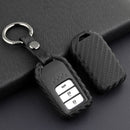 Leather Silicone Car Key Case Cover With Buckle For Honda