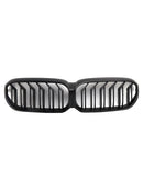 Matte Black Dual Slats Front Kidney Grille For BMW G30 G31 LCI 2021-2024