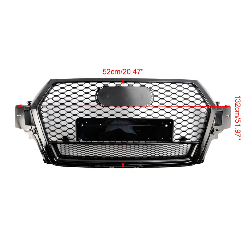 Gloss Black Front Bumper Radiator Vent Mesh Grille Grill Fit Audi Q7 2016-2019