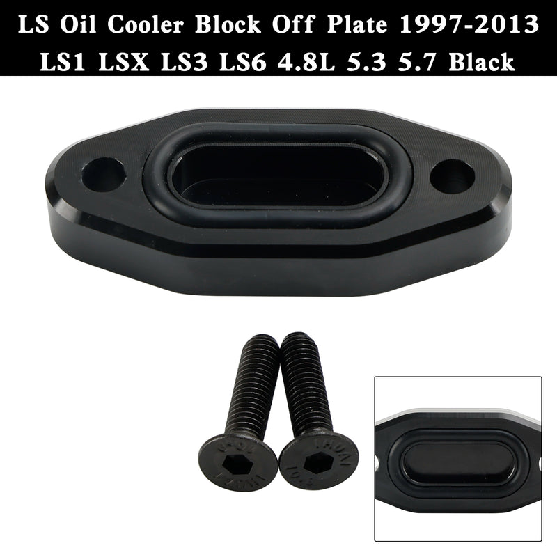 LS Oil Cooler Block Off Plate 1997-2003 LS1 LSX LS3 LS6 4.8L 5.3 5.7  BLK