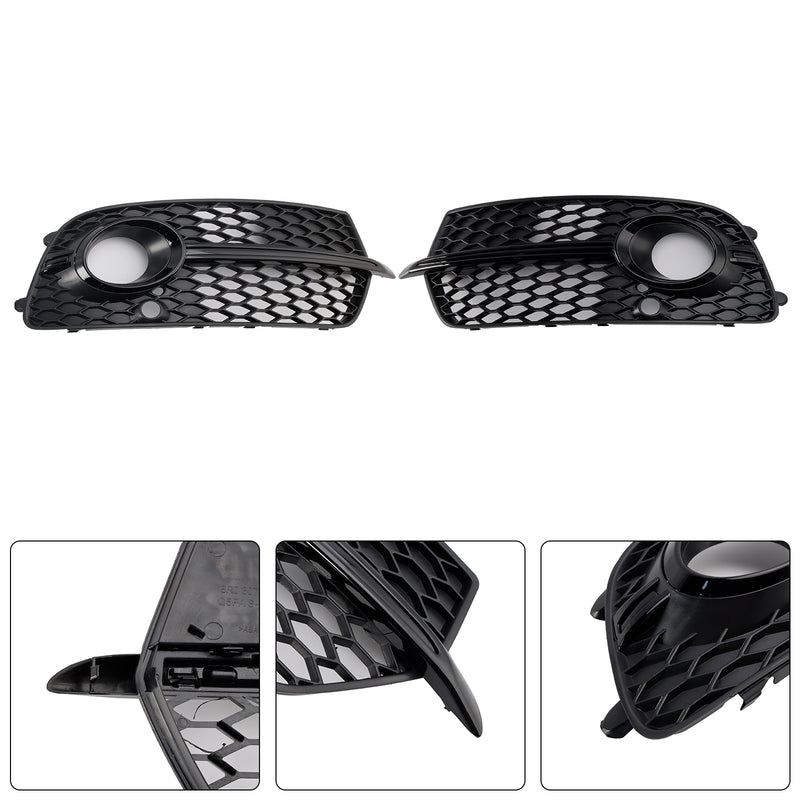 Front Bumper Fog Light Grill Grille Fit Audi Q5 S-Line SQ5 2013-2017 Black