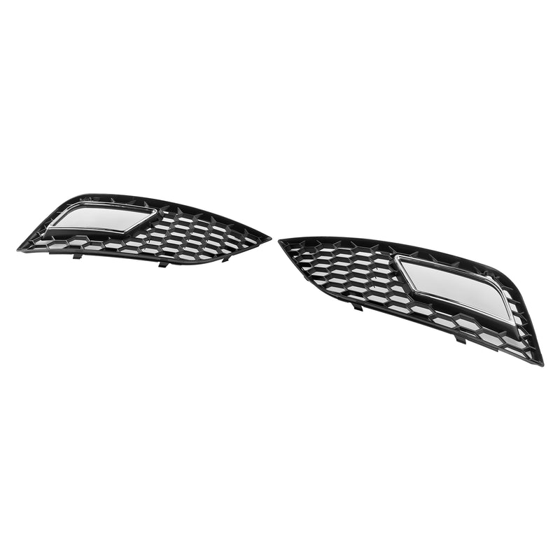 Honeycomb Style Fog Light Cover Fit Audi A4 B8.5 2013-2015 Standard Bumper