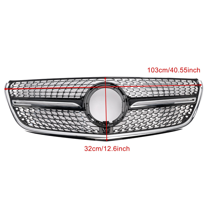 Chrome Front Bumper Grill Grille Fit Mercedes Vito W447 2014-2023 Diamond