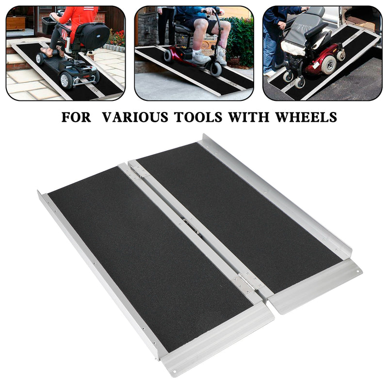 3FT Portable Wheelchair Ramp Non Skid Aluminum Foldable Mobility Scooter Ramp