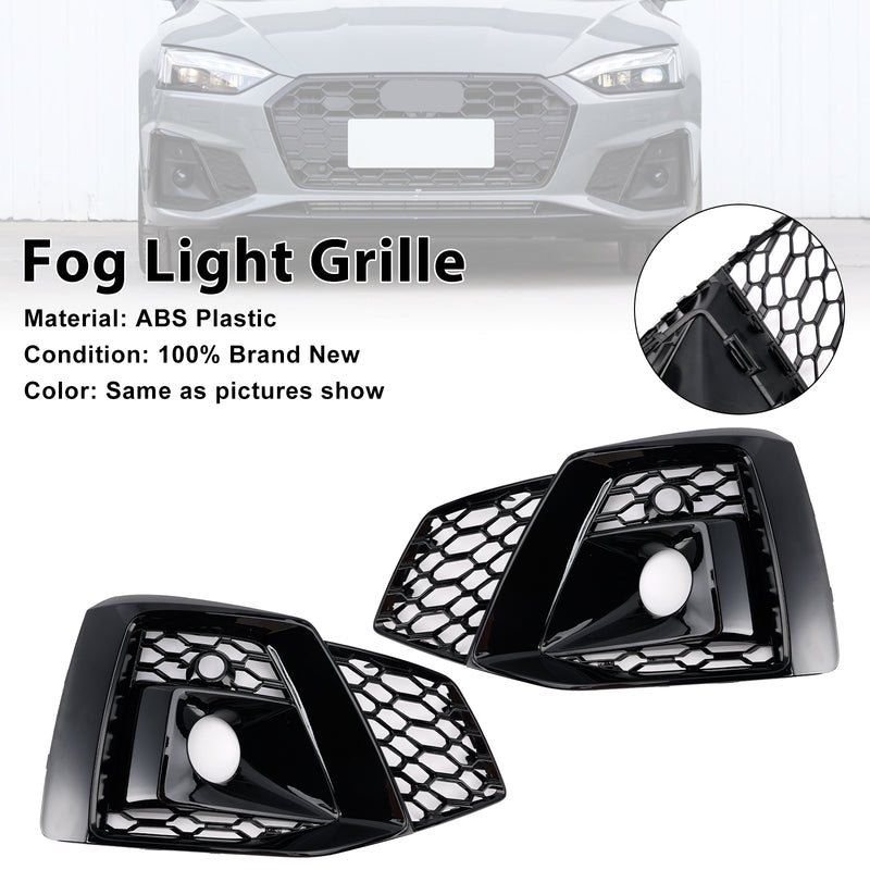 2PCS Front Bumper Fog Light Cover Grille 8W6807682T3Q7 Fit Audi S5 2020-2023