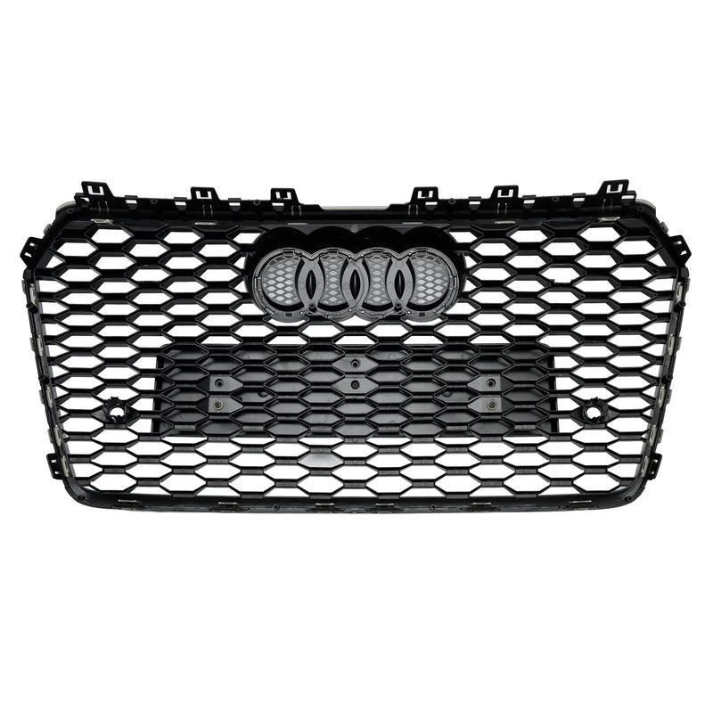 RS7 Style Honeycomb Front Bumper Grille Grill Fit Audi A7 C7 S7 2016-2018 Black