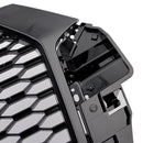 RSQ3 Style Front Honeycomb Grill Grille Fit Audi Q3 2016-2018 Gloss Black