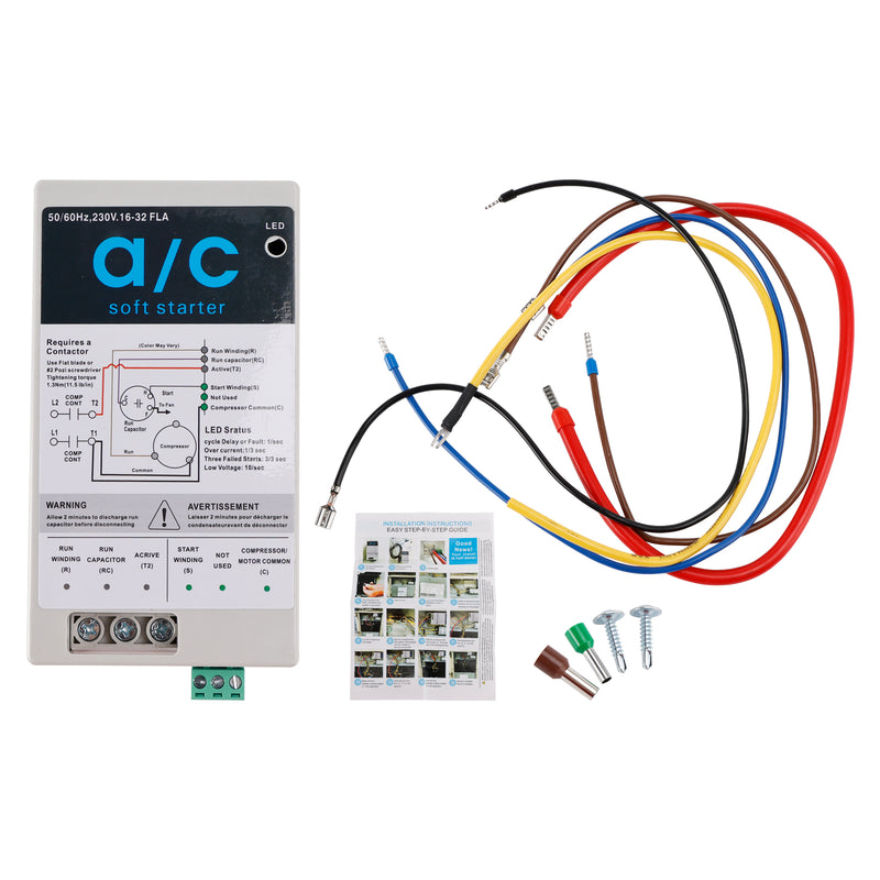 AC Soft Starter Reverse Motor Protection  (16-32A + Install Kit)