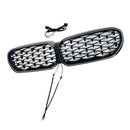 2021-2024 Fit BMW 5 Series G30 G38 Diamond Front Kidney Grill Grille Black