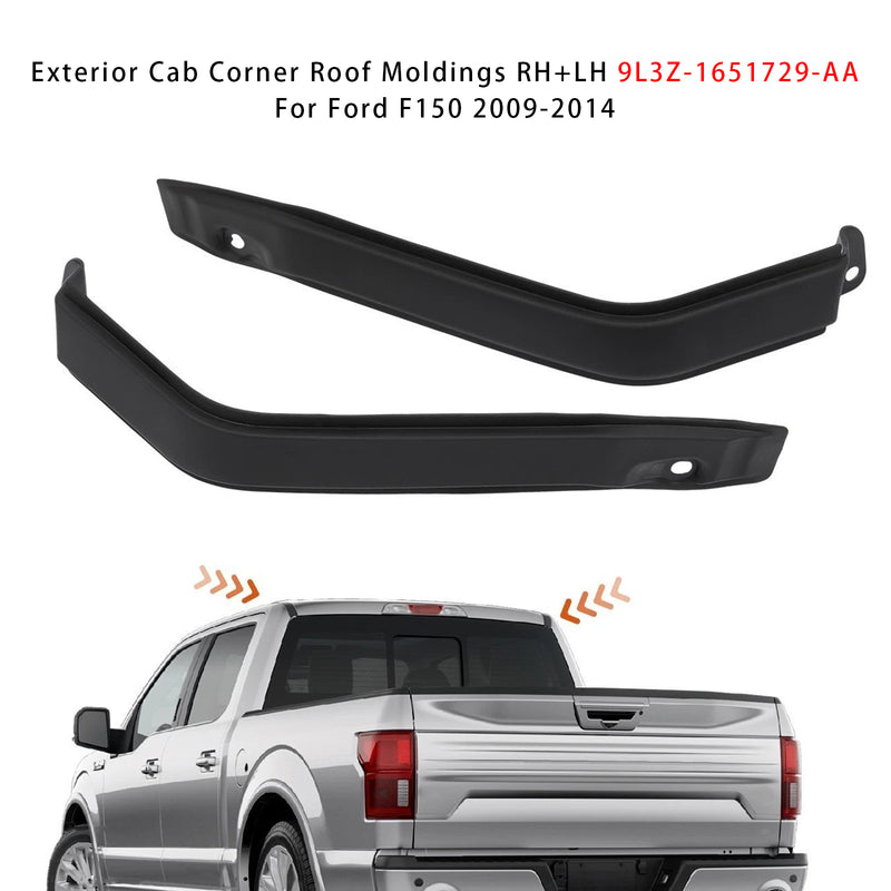 L+R Exterior Cab Corner Roof Moldings 9L3Z-1651729-AA For Ford F150 2009-2014