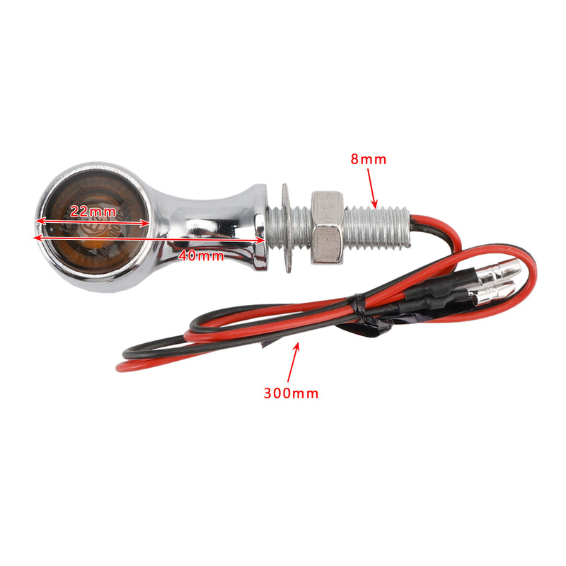 12V LED Turn Signal Indicator Light 8mm Universal Motorcycle For Suzuki