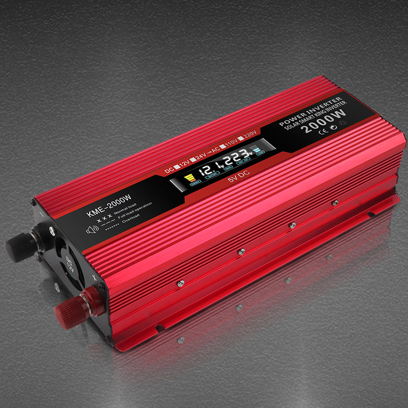 Car Power Converter Inverter DC 12V To AC 220V LCD 2000W Transformer LED Display