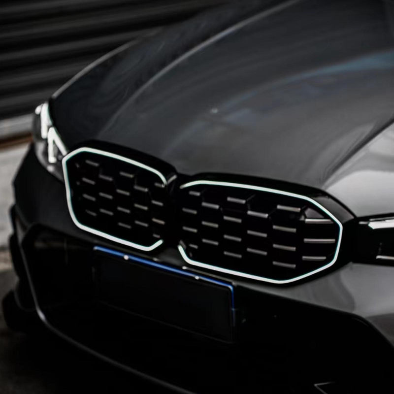 BMW 3 Series G20 G28 2023-2024 Diamond Black Silver Front Kidney Grille Mesh