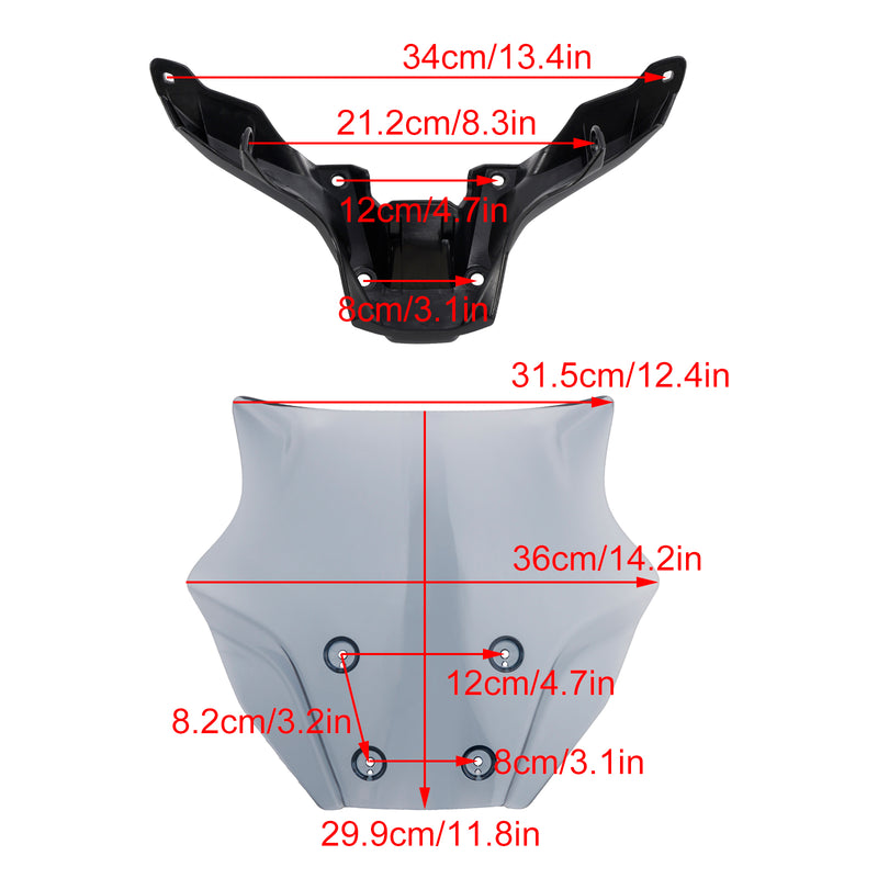 Windshield WindScreen + Bracket fit for YAMAHA MT-09/SP 2024-2025