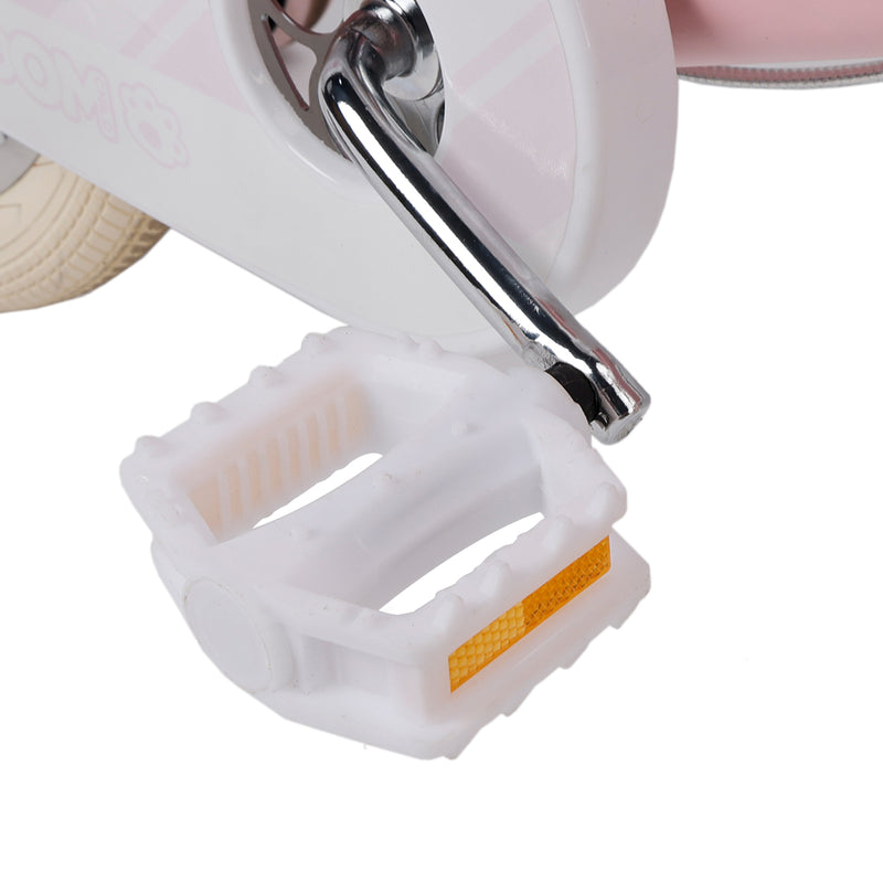 18" Child Bicycle Girls Bike with auxiliary wheels & Rack & Basket Pink